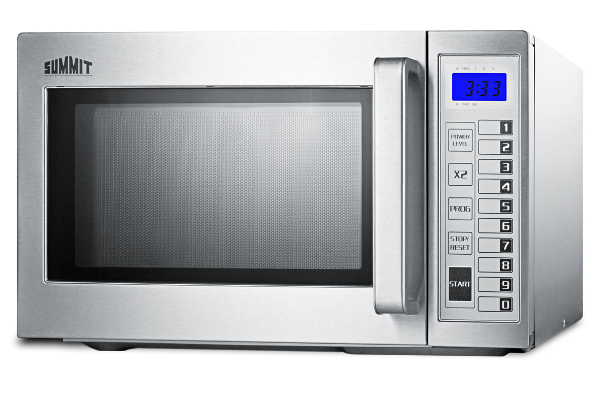 1000W microwave with stainless steel exterior and interior